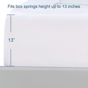 Box Spring Cover Queen Size, Elastic Fabric Wrap Around 4 Sides Bed Skirt, Sleek